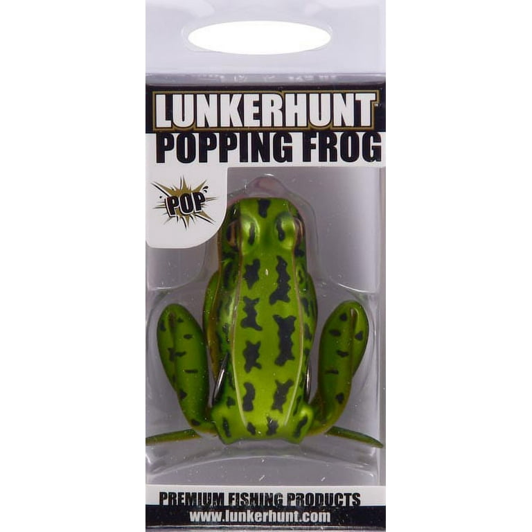 Lunkerhunt Popping Frog - Topwater Lure - Green Tea,2.25in,1/2oz,Soft  Baits,Fishing Lures