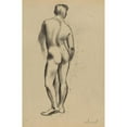 thumbnail image 3 of Karl Wiener 13x18 Black Modern Framed Museum Art Print Titled - Standing Male Act II, 3 of 5