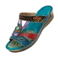 thumbnail image 2 of AXXD Wedge Sandals for Women Summer Heels With Thick Soles Bohemian Non-slip Orthopedic Boho Sandals, 2 of 6