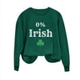 thumbnail image 4 of Herrnalise Women's St. Patrick's Day Clover Printed Tops Irish Shamrock Sweatshirt Long Sleeve Slouchy Pullover Tops Gear up for greatness for less, 4 of 4