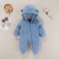 thumbnail image 4 of lmcalzta 2PCS Baby Girls Boys Clothes Infant Newborn Onesie Hooded Fleece Jumpsuits Fall Winter Pajamas Outfits Solid Color, 4 of 9