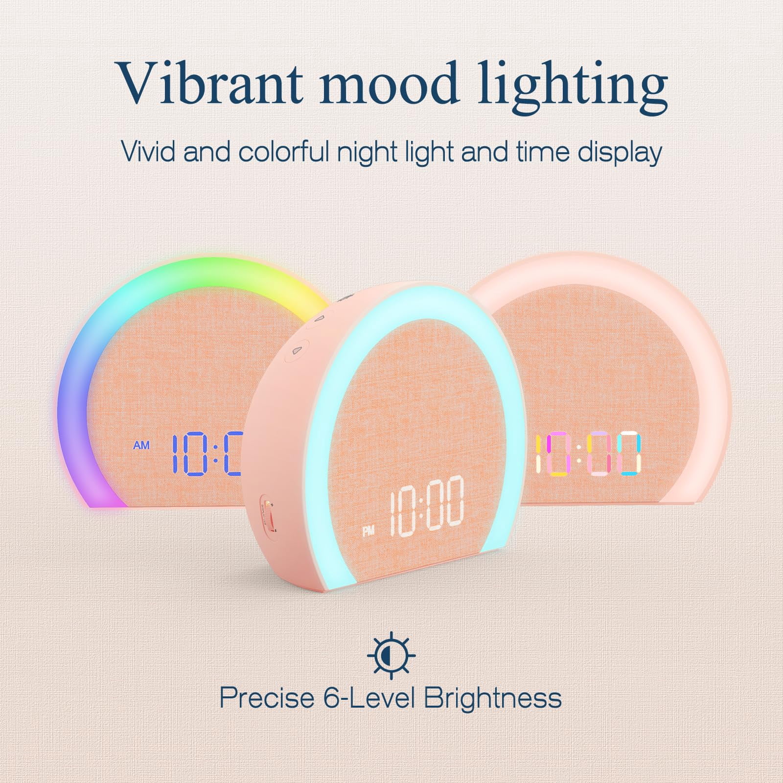 Loud Alarm Clock With Wireless Bed Shaker  Vibrating Dual Light Wake Up For Heavy Sleepers & Hearing Impaired 9-color Night 8 Alarms 0-100% Dimmer Usb Bedroom