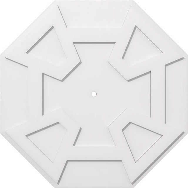 Ekena Millwork CMP36LG-01000 36 in. OD x 1 in. ID Square Logan Architectural Grade PVC Contemporary Ceiling Medallion