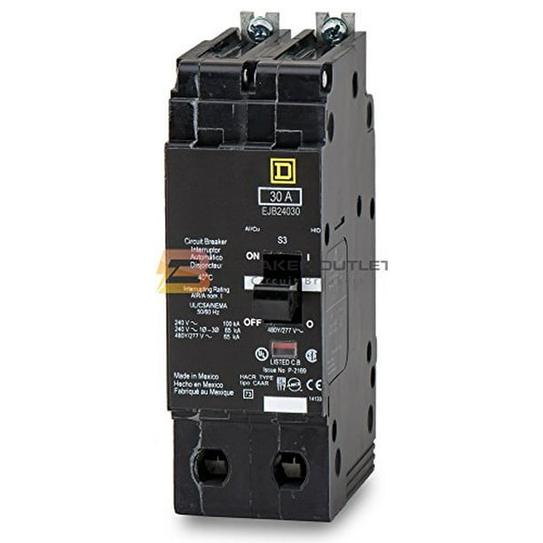 Square D EJB24030 2 Pole 30 Amp 480v Circuit Breaker EJB