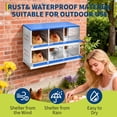 thumbnail image 4 of Qinaqin Resistente Metal Chicken Nesting Box – 6-Compartment Con Vent Holes Resting Platform Pared/Floor Rollaway Laying Nest Para Hens & Ducks Fácil Clean Rustproof Blue 96x48x71cm Without Cover-Blue, 4 of 7