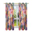 thumbnail image 7 of Yayeee Window Curtains Light Filtering 63"x42" Grommet Panel Pair Home Living Room Decor, Art Buildings, 7 of 7