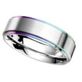 thumbnail image 2 of Classic Rainbow Ring Mens Womens 316L Stainless Steel Modern Anniversary Pride Wedding Band Fantasy Forge Jewelry, 2 of 5
