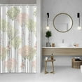 thumbnail image 3 of Forest Shower Curtain, Abstract Pink and Green Tree Shower Curtain Set for Bathroom Watercolor Spring Botanical Shower Curtain Set with Hooks, 60x72 Inch, 3 of 5