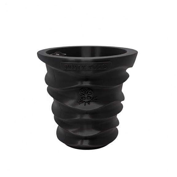 Posie Pot 7 inch, Large, Black Wave Self Watering Planter, 3D printed