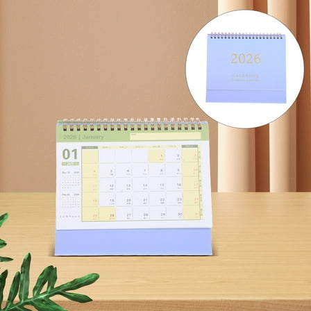 OUNONA Desk Calendar 2026 Purple Paper for Daily Planning in Office Home School 1 Set