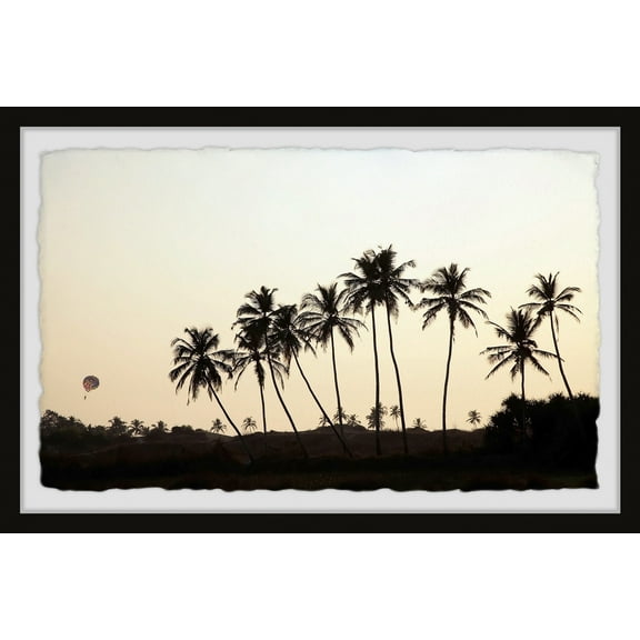 Marmont Hill Palm Trees Silhouette Framed Wall Art, 1.50" x 12.00"