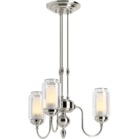 Kohler Lighting 22657-Ch03 Artifacts 19" Wide 3 Light Chandelier - Nickel