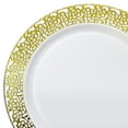 thumbnail image 3 of OCCASIONS 120 Pieces Pack,(60 Guests) Premium Wedding Party Disposable Plastic Plates Set -60 x 10.25'' Dinner + 60 x 7.5'' Salad / Dessert (Florence White/Gold), 3 of 3