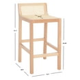 thumbnail image 3 of SAFAVIEH Saito Square Low Back Counter Stool, Natural/Natural, 3 of 13