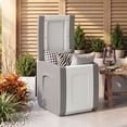 thumbnail image 2 of Gymax Deck Box Patio Container w/ Lockable Lid Weatherproof Plastic Storage Bin Gray & White, 2 of 9
