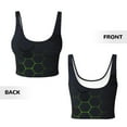 thumbnail image 6 of Uemuo Modern Hexagonal Neon Grid Pattern Women's Sports Bra - High Impact Support, Breathable, and Comfortable Athletic Bra for Running, Yoga, and Workouts, 6 of 9