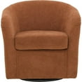 thumbnail image 2 of Fox Hill Trading Traditional Fabric Curved Arm Swivel Tub Chair in Burnt Orange, 2 of 4
