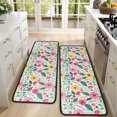 thumbnail image 4 of Kitchen Rugs Sets Of 2,Pioneer Flower Floral Print Pattern Anti Fatigue Kitchen Mat Rugs Non Slip Washable,Decorative Kitchen Floor Mats for Kitchen,Sink,Laundry,17"x47"+17"x47", 4 of 5