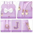 thumbnail image 3 of Minimochila KKXIU para niñas con iniciales en forma de lazo, piel sintética morada, 3 of 7