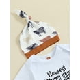 thumbnail image 6 of FEORJGP Infant Baby Boys Girls Summer Western Outfits 0 3M 6M 12M Toddler Short Sleeves Rompers Cow Print Jumpsuits and Elastic Pants Headband/Beaniesashion Cute 3 Piece Casual Set for Daily, 6 of 9