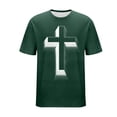 thumbnail image 6 of Ceisia Men's Loose Fit Short Sleeve T-Shirt 3D Cross Print Faith Theme Spring Summer Shirt Gift, 6 of 6