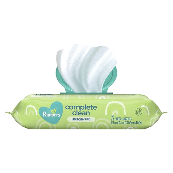 Pampers Baby Wipes Complete Clean Unscented 1X Pop-Top 72 Count
