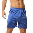 thumbnail image 4 of DPTALR George Men's Solid Loose Casual Shorts Elastic Mid-Waist Home Sleep Fitness Sports Shorts,Blue,Big and Tall Men XL, 4 of 5