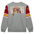 thumbnail image 3 of Men's Mitchell & Ness Heather Gray Florida State Seminoles Throwback Allover 4.0 Pullover Sweatshirt, 3 of 5