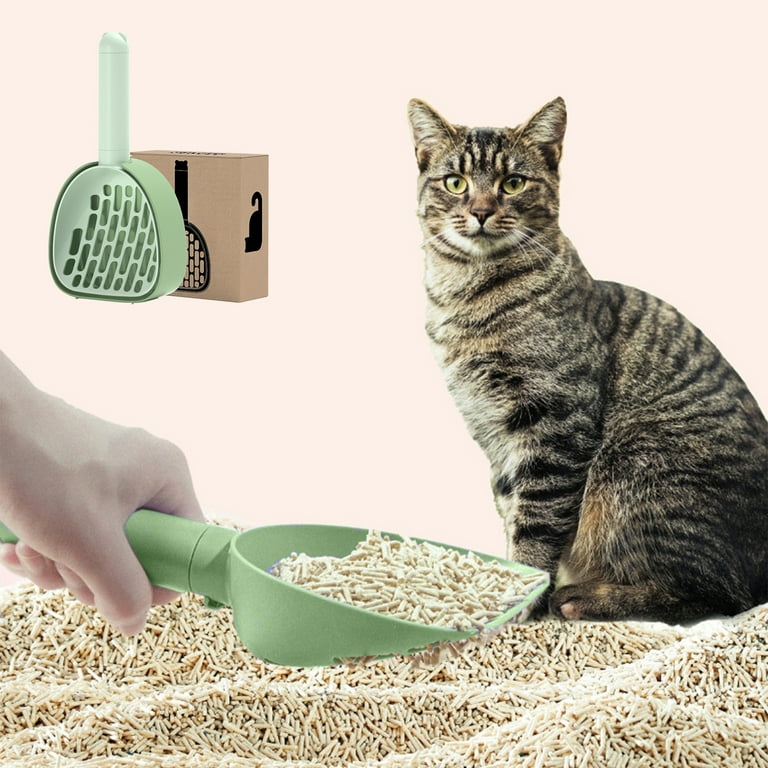 Cat Litter Scoop Plastic Cat Litter Shovel with Big Holes Sieve Cat Sand Dog Pooper Scooper with Handle Portable Cat Poop Scooper Cat Litter Container