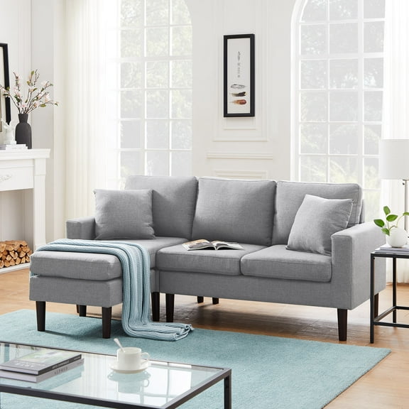Sectional Sofa Left Hand Facing Light Grey Fabric（Same As W223S00350）