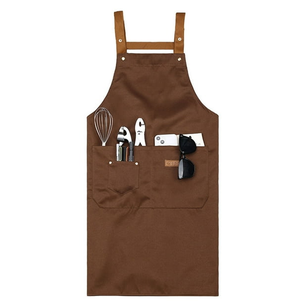 Delantal de cocina con bolsillo, diseño de correa ajustable, impermeable, antiincrustante, delantal de limpieza, delantal de cocina, suministros de cocina