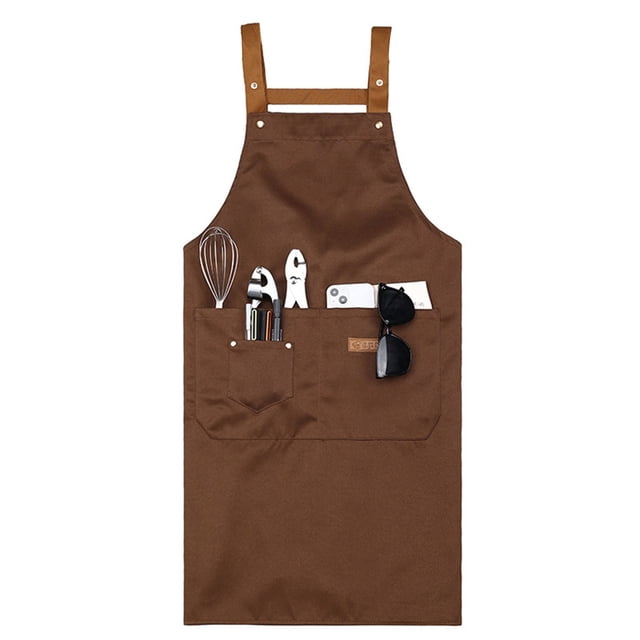 Delantal de cocina con bolsillo, diseño de correa ajustable, impermeable, antiincrustante, delantal de limpieza, delantal de cocina, suministros de cocina