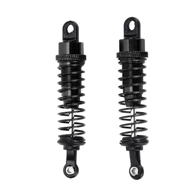 2Pcs RC Four-Wheel Drive Aluminum Alloy Shock Absorber for 1/16 RC Monster (Black)