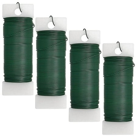 

4Pack Floral Wire Flexible Paddle Wire Florist Green Wire for Crafts Wreaths Tree Garland and Floral Flower Arrangement