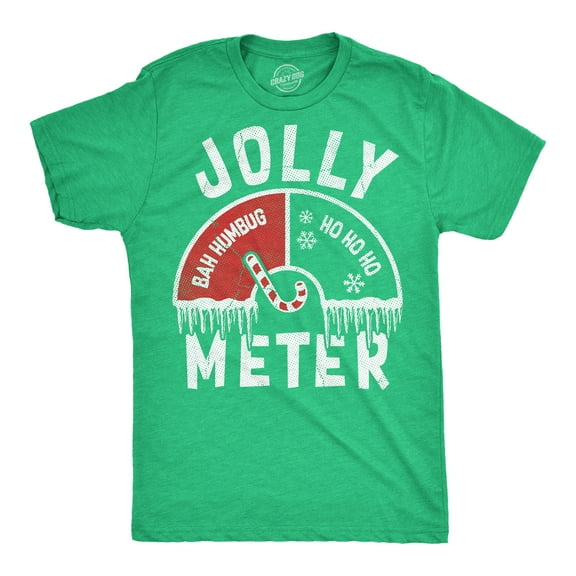 Mens Funny T Shirts Jolly Meter Sarcastic Christmas Graphic Novelty Tee For Men Graphic Tees