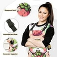 thumbnail image 2 of Cute Frog and Strawberry 5 Pcs Kitchen Set Heat Resistant Oven Mitts and Non-Slip Pot Holders with Adjustable Cooking Apron, 2 of 6