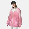 thumbnail image 5 of Goofa Sparkly Pink Glitter Printed Women's UPF 50+ Sun Protection Hoodie Jacket Lightweight Long Sleeve Sun Shirt for Women with Pocket Hiking Outdoor-Medium, 5 of 9