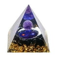 thumbnail image 2 of Weloille Moonstone Crystal Orgone Pyramid - Amethyst Ball Starry Sky - Crystal Energy Tower - Nature Healing Chakra Crushed Stone Jewelry - 5cm, 2 of 2