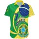 thumbnail image 3 of Camisetas gráficas con la bandera de Brasil impresas en 3D para hombre, camiseta informal con emblema nacional brasileño, manga corta, hawaiana, blusa con solapa para hombre, 3 of 5