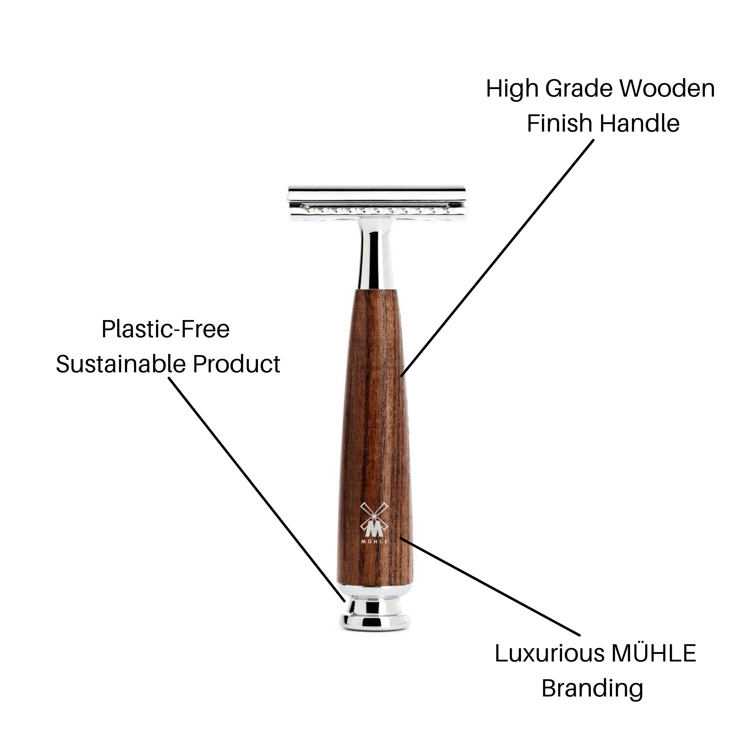 MÜHLE RYTMO Double Edge Safety Razor (Closed Comb) For Men - Perfect for Every Day Use, Barbershop Quality Close Smooth Shave