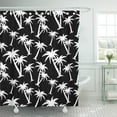 thumbnail image 1 of ABPHQTO Cocoteros en blanco y negro Infinito silueta Ecología Bosque Mano Impermeable Baño Cortinas de ducha Set 165x180 cm, 1 of 2