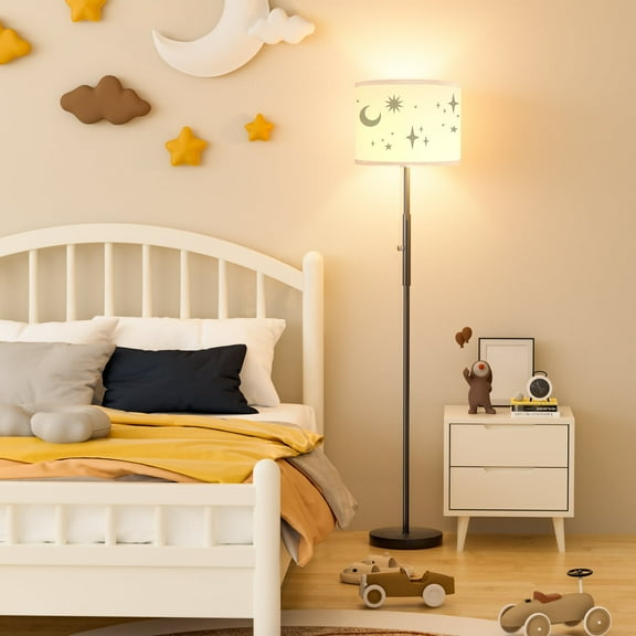 Litupuer 65”Floor Lamp with 3 Color Temperatures,Bulb and Lampshade Stencil Included,for Living Room Bedroom