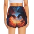 thumbnail image 4 of Haiem Red And Blue Fire Cloud Dragon Women's 2 in 1 Running Shorts - Lightweight Athletic Workout Gym Yoga Breathable Sports Shorts Liner with Phone Pockets-Large, 4 of 9