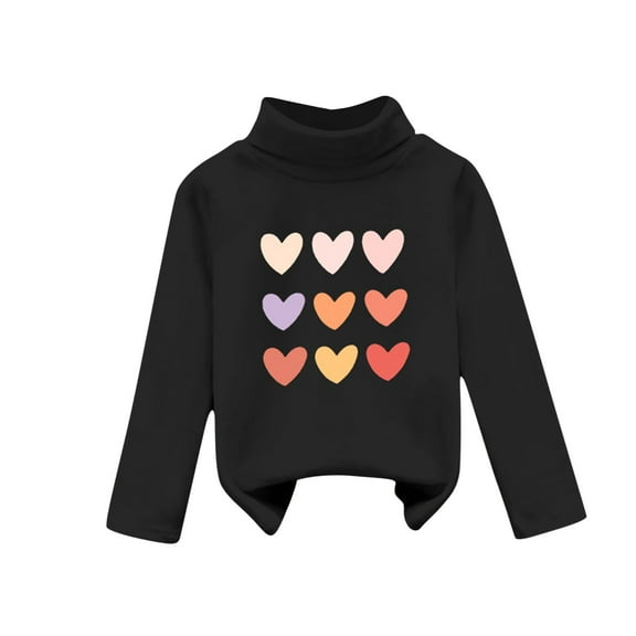 Iyufng Girls Sweatshirts,Fleece Graphic Cotton Crewneck Pullover Sweatshirt for Girls,Children's Small and Medium-sized Plush Thick Printed High Neck Fashion Tops,Teen Girls Pullover Tops