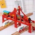 thumbnail image 1 of FENGGUIQU 2Pcs Train Bridge Model Red Plastic for Connectable Train Accessories Christmas, 1 of 8