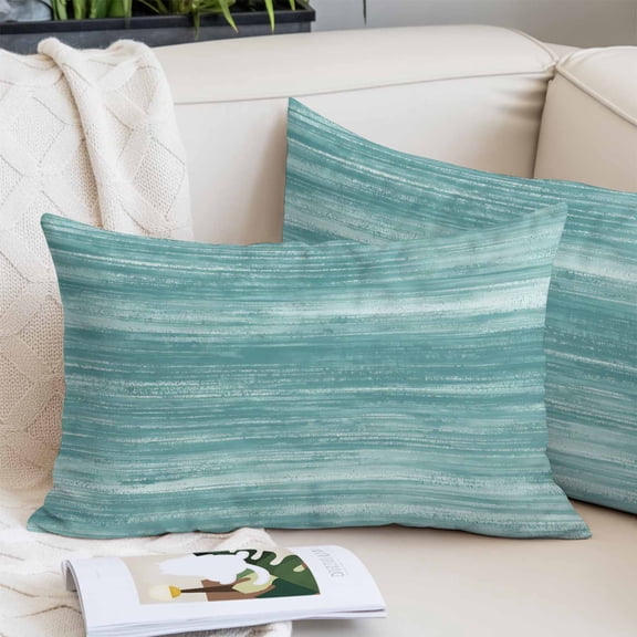 Duck Green Pillow Covers 12"x20", Vintage Modern Abstract Art Ombre Soft Brushed Microfiber Breathable Throw Pillow Covers, Pillowcase with Zipper for Couch Sofa Bedroom Living Room