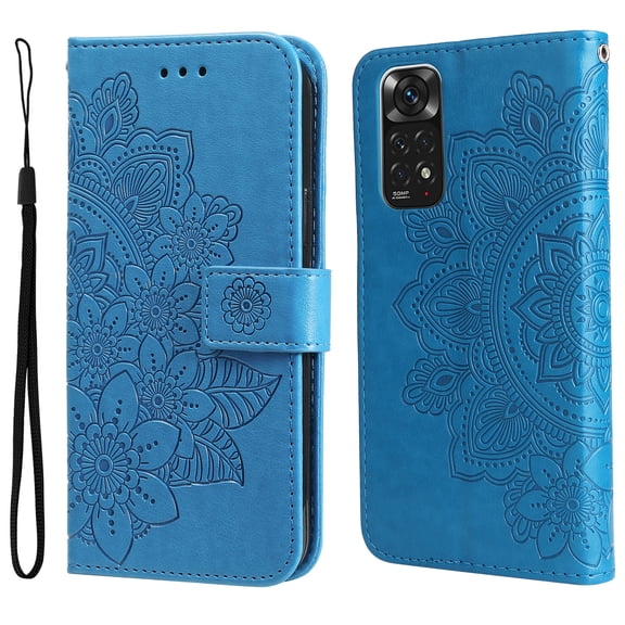 For Xiaomi Redmi Note 11 4G/Redmi Note 11s 4G 7-petal Flowers Embossing Pattern Horizontal Flip