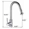thumbnail image 4 of Chrome One-Handle High Arc Kitchen Sink Faucet with Power Clean, Modern Kitchen Faucet with Pull Down Sprayer, 4 of 7
