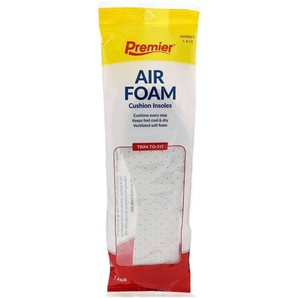 Premier Air Foam Cushion Insoles for Women [size 78 1/2] 1 pair (Pack