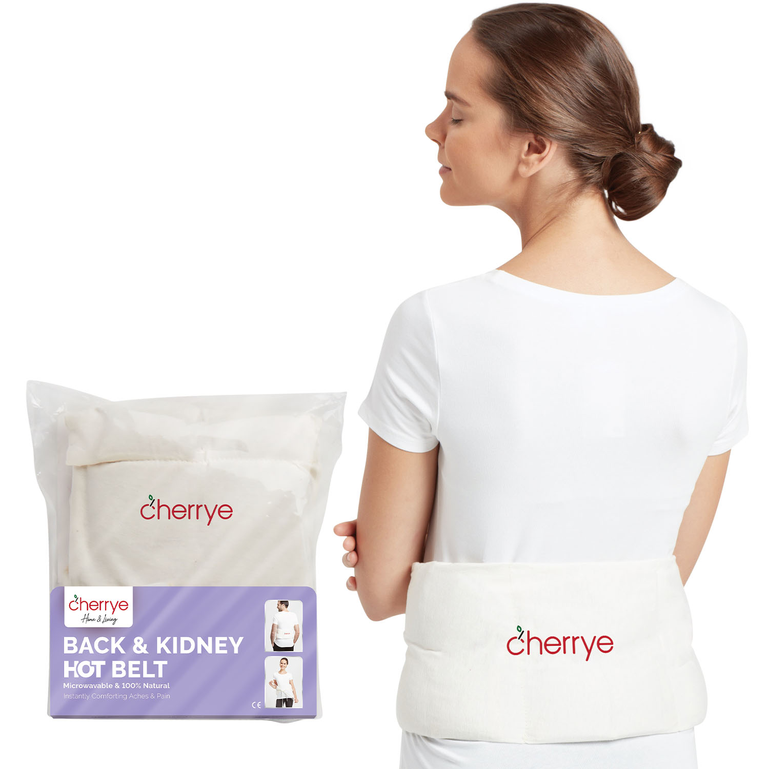 Cherrye Heating Kidney and Back Belt Filled with Rye Microwavable